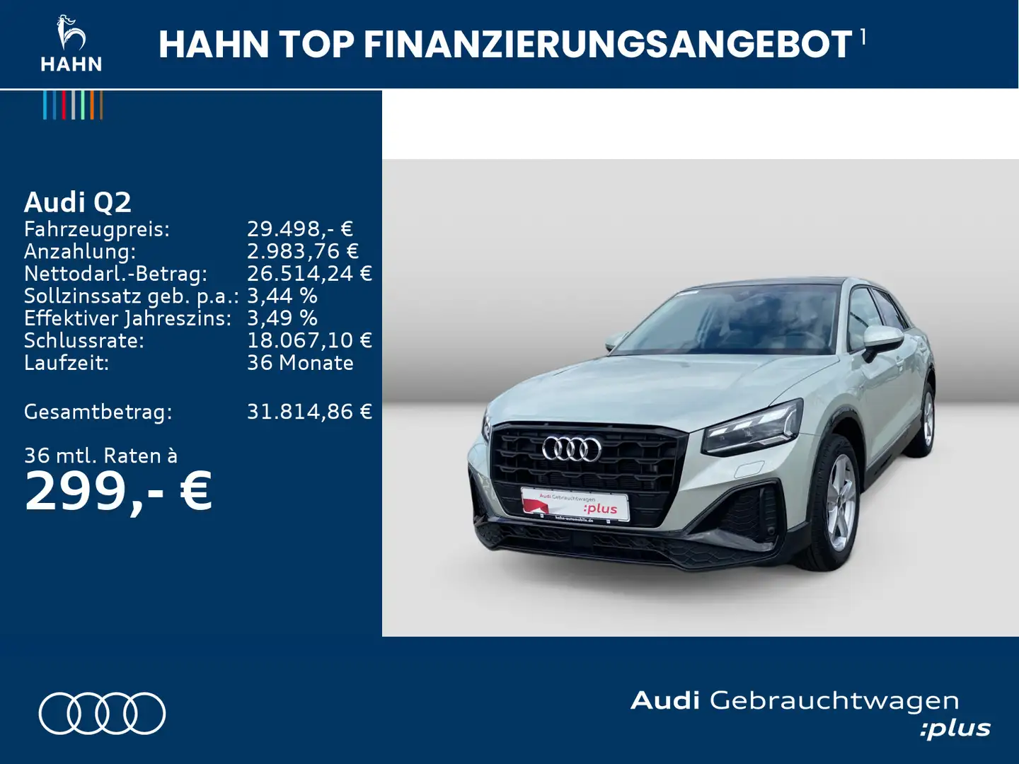 Audi Q2 35 TFSI S line AHK Navi CAM Pano Matrix Einph Silber - 2