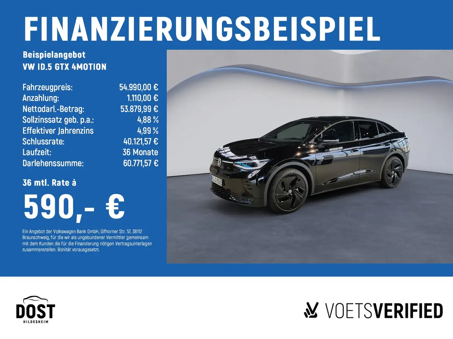 Volkswagen ID.5 GTX 4MOTION ACC+AHK+DAB+KLIMA+MATRIX LED+SHZ Negro - 2