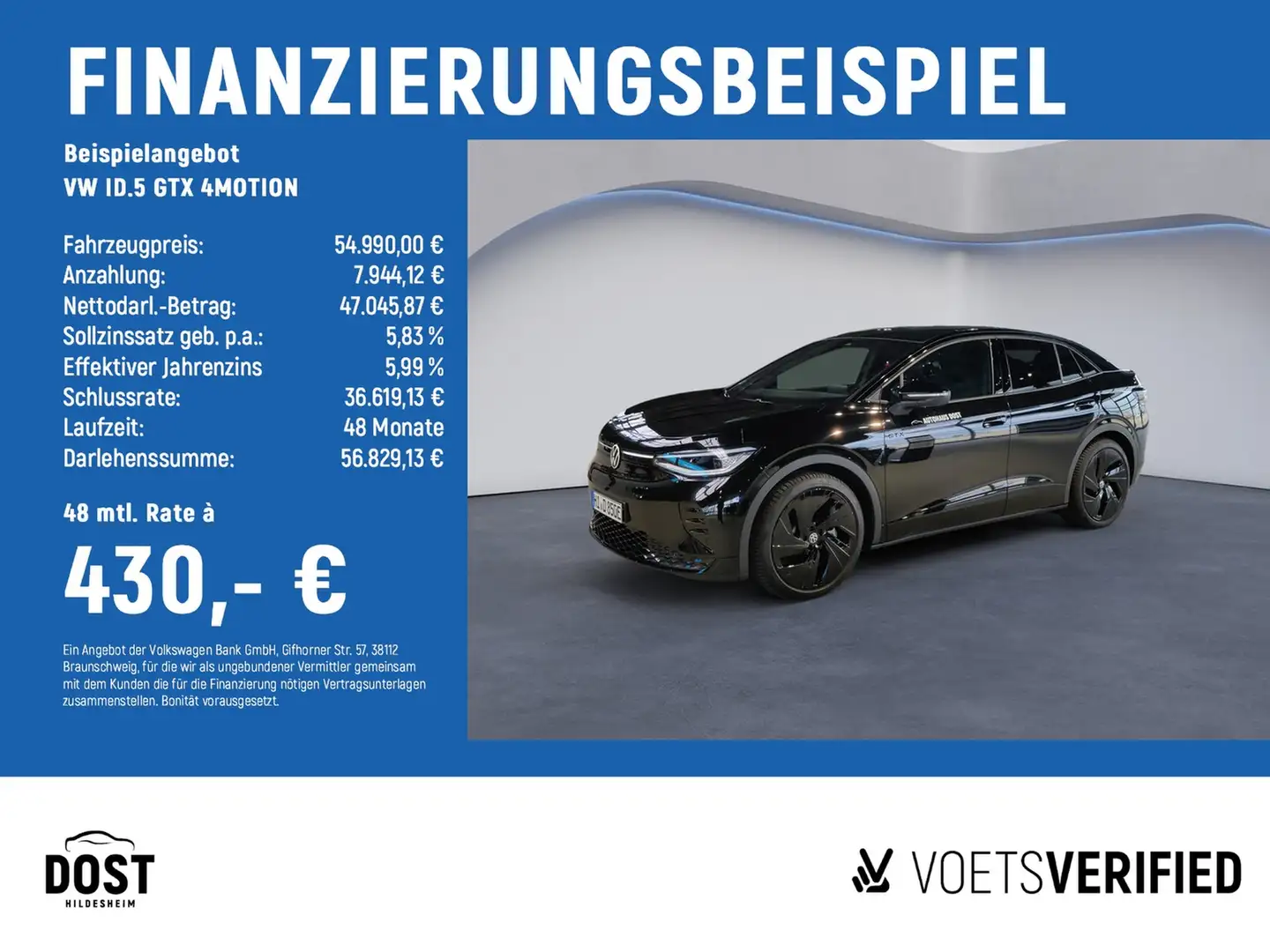 Volkswagen ID.5 GTX 4MOTION ACC+AHK+DAB+KLIMA+MATRIX LED+SHZ Noir - 2