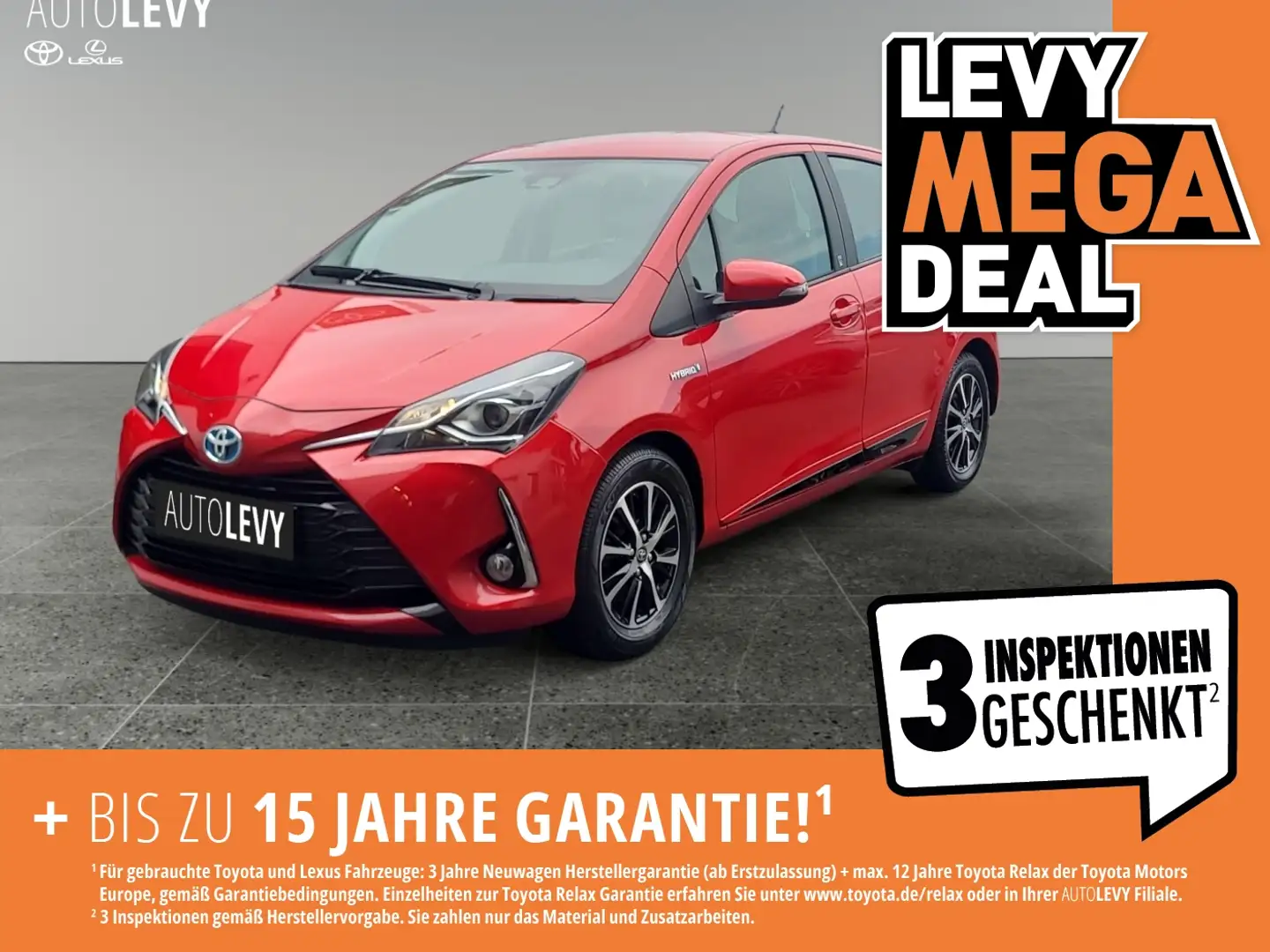 Toyota Yaris 1,5 HYBRID TEAM D *RFK*KLIMA*AHK*LM*SHZ* Rot - 1