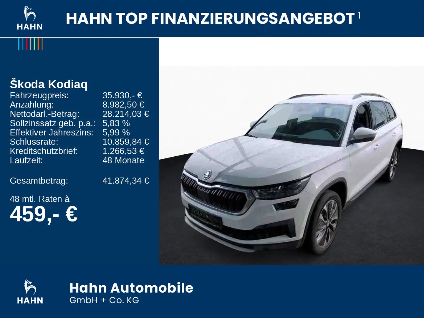 Skoda Kodiaq 2.0TDI DSG 4x4 Tour Matrix Navi AHK CAM Weiß - 2
