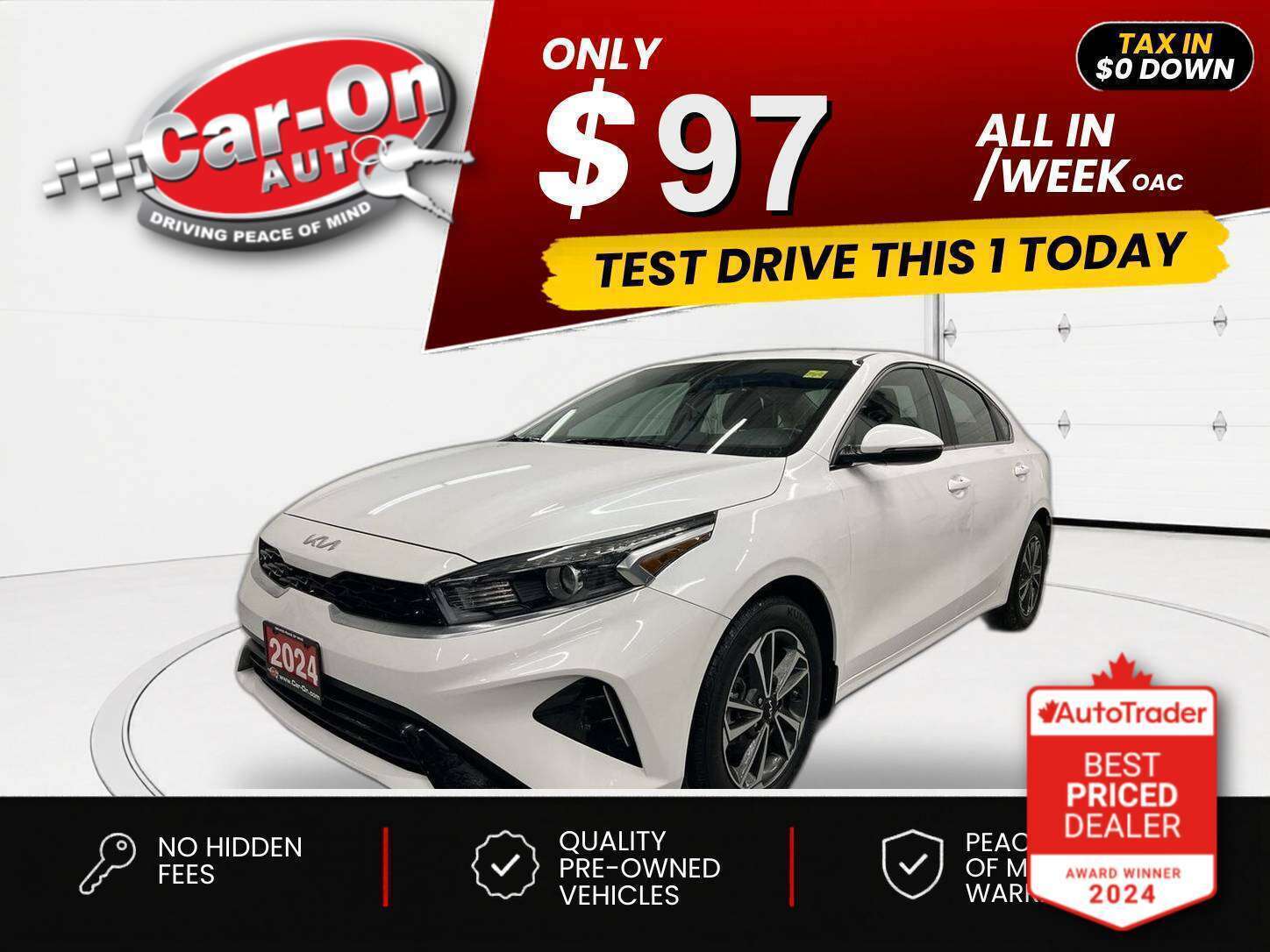 White 2024 Kia Forte Sedan Automatic