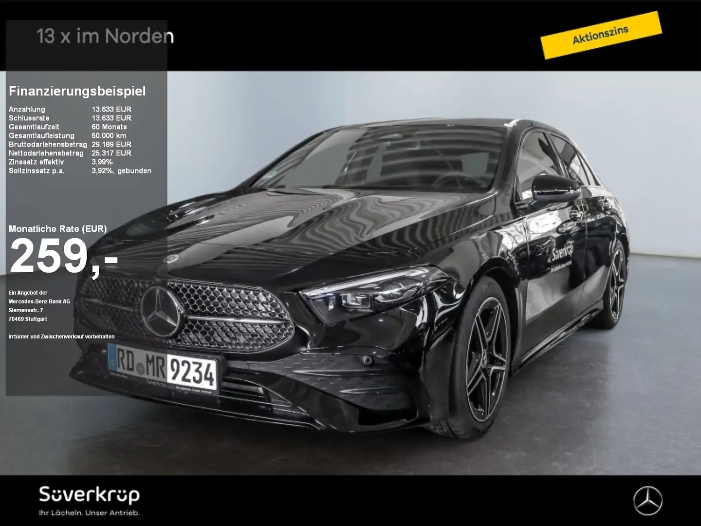 Mercedes-Benz A 200 d AMG NIGHT SPUR AHK DISTR KAMERA PDC SHZ Schwarz - 1