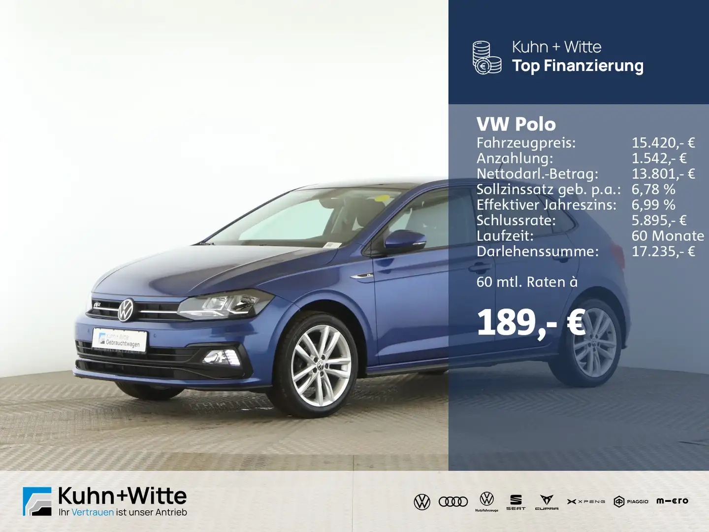 Volkswagen Polo 1.0 TSI Highline *Pano*PDC*LED*Navi*SHZ*Kli Mavi - 1