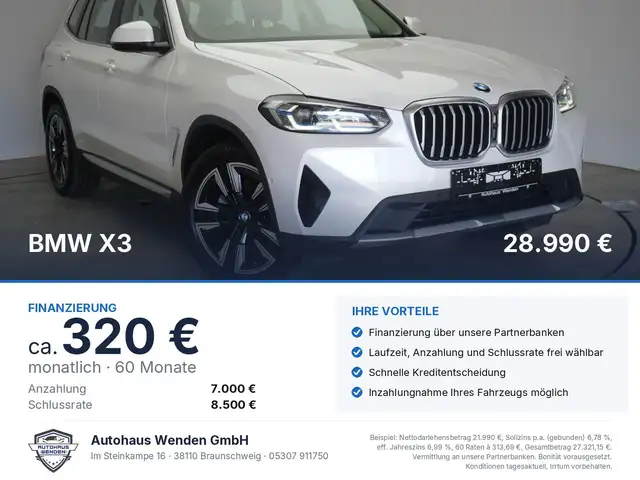 2021 BMW X3 in White for sale