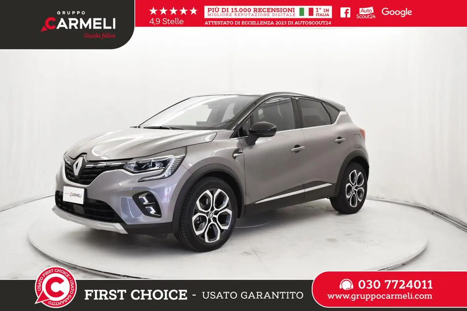 Renault Captur 1.6 plug-in hybrid Intens E-Tech 160cv auto my21 Gris - 1
