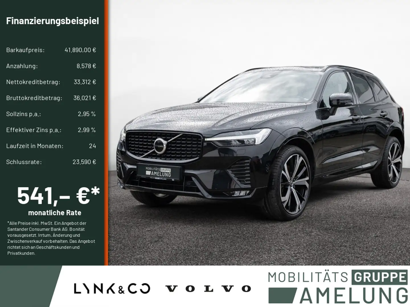 Volvo XC60 B4 D AWD Plus Dark aus 1.Hand LED PANO Nero - 1