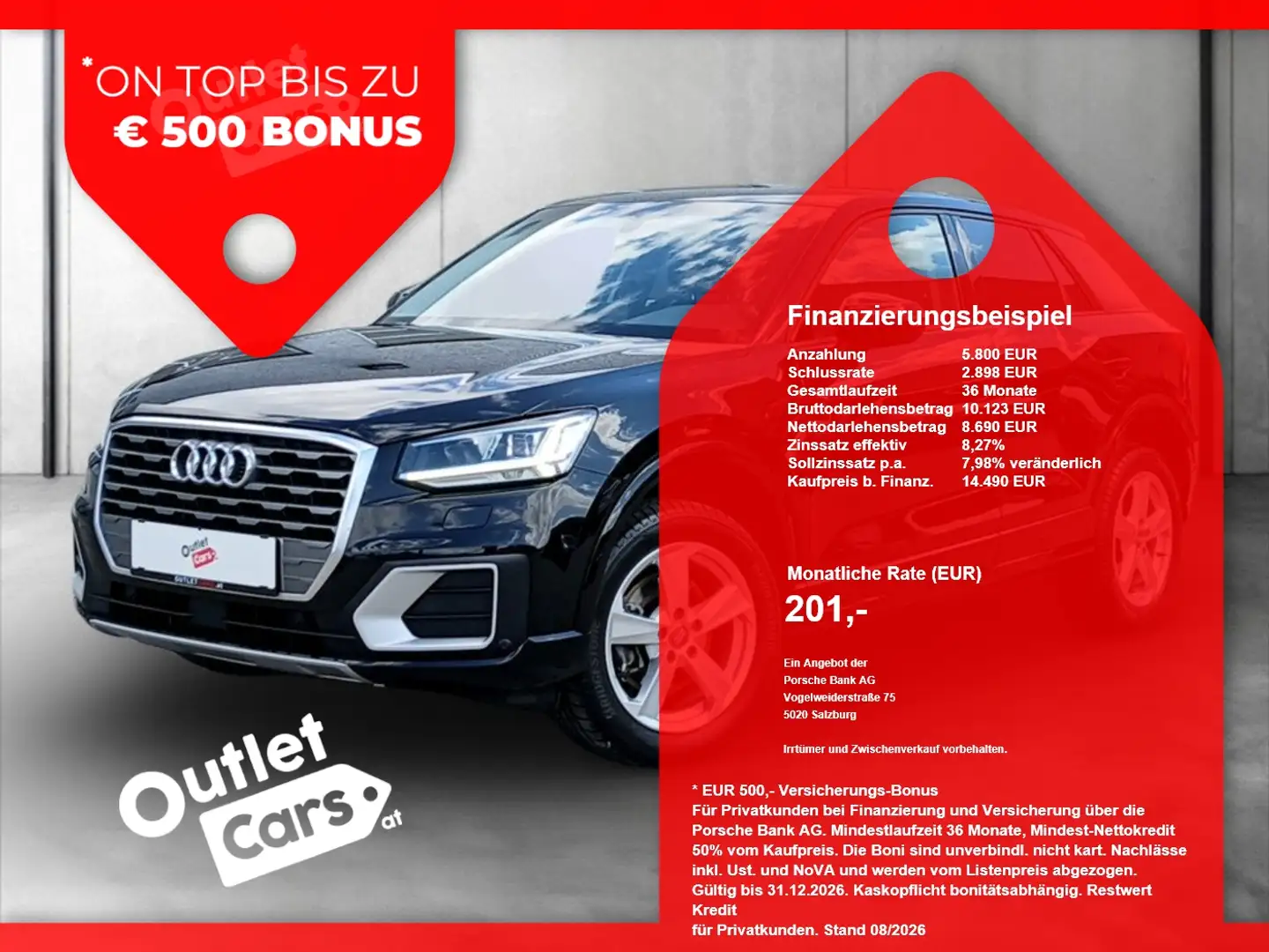 Audi Q2 1.4 TFSI Aut. sport LED+NAVI+el.Heck+PDC+SHZ Schwarz - 1