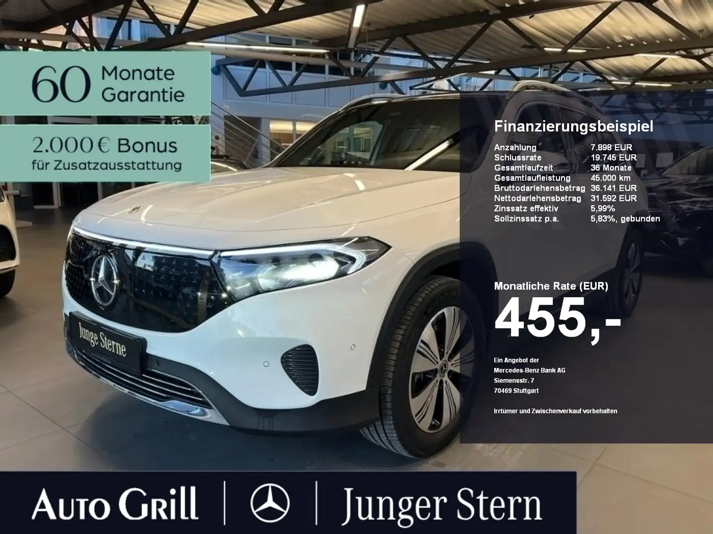 Mercedes-Benz EQB 300 4M Adv. Plus Pano AHK AppleCp Ambi VZA Blanc - 1