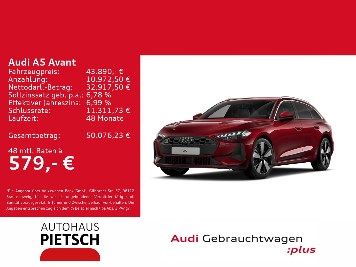 Audi A5 TFSI S tronic AHK Tech LED Rot - 1