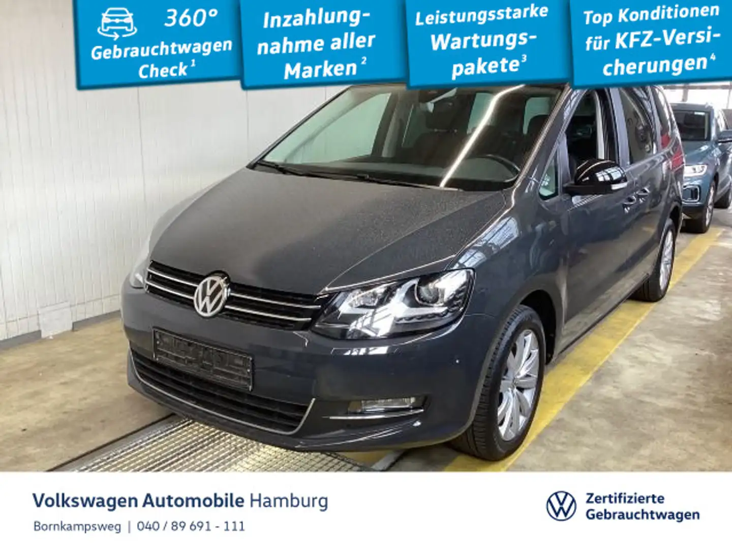 Volkswagen Sharan 1.4 TSI Black Style DSG Navi Panorama ACC Grau - 1