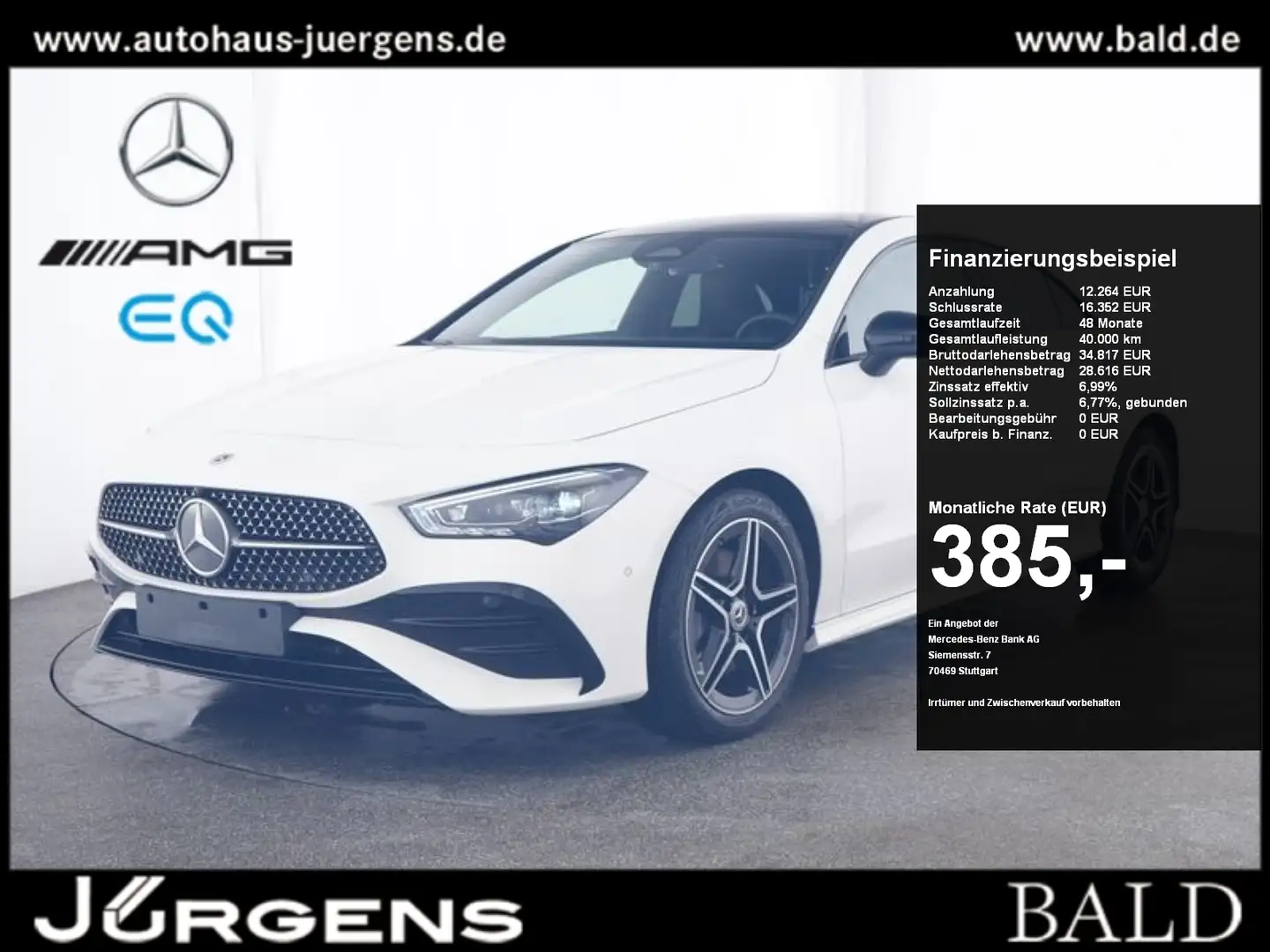 Mercedes-Benz CLA 200 Coupé AMG-Sport/MLB/Pano/Night/Totw/Memo Weiß - 1
