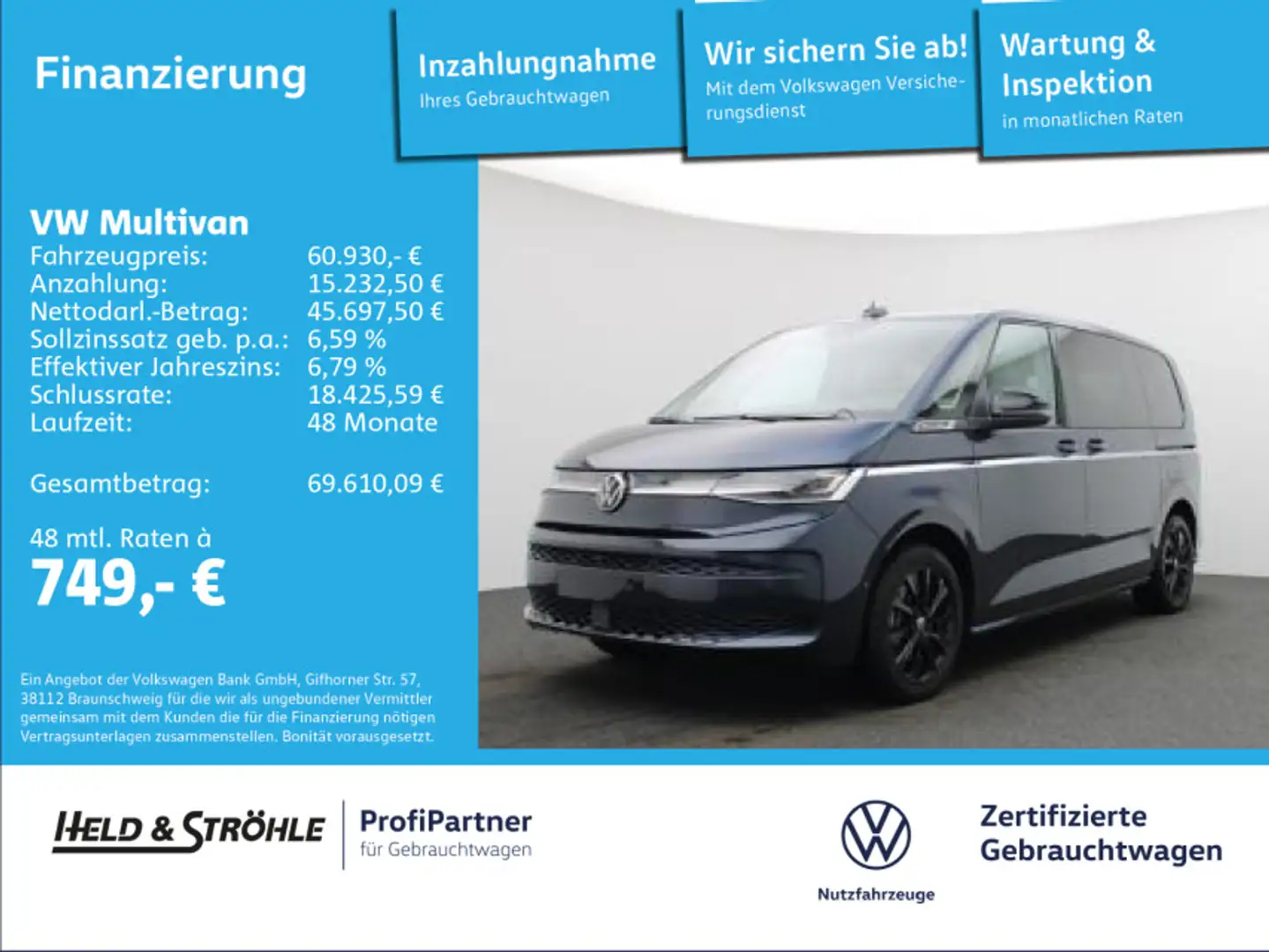 Volkswagen T7 Multivan T7 Multivan Style 1.5 TSI eHybrid 4M 7S ACC AHK Blau - 1