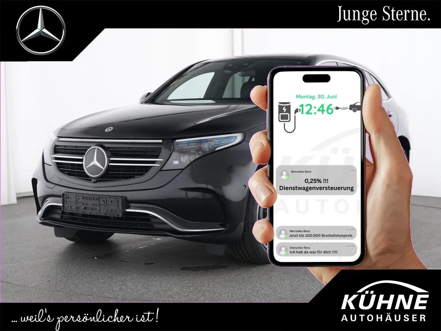 Mercedes-Benz EQC 400 400 4M AMG+Distro+SHD+360+Sound+Fahrassisten Zwart - 1