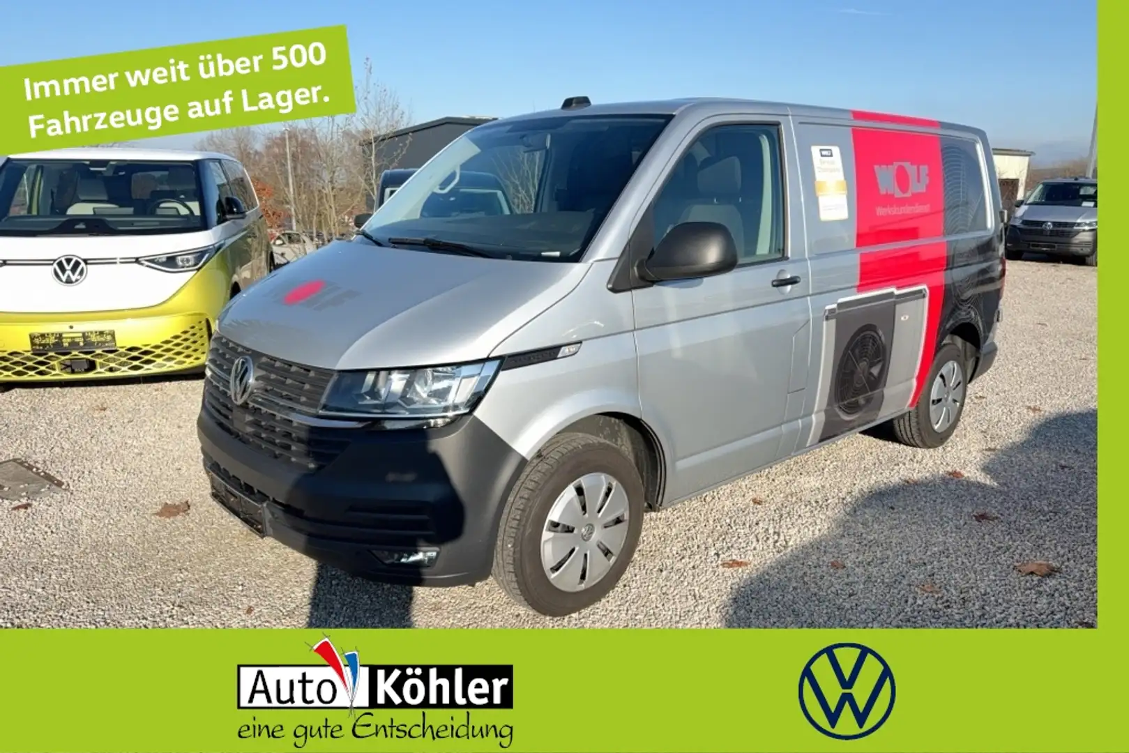 Volkswagen T6.1 Transporter KR Kasten TDi DSG AHK/StHz/Navi Silber - 1