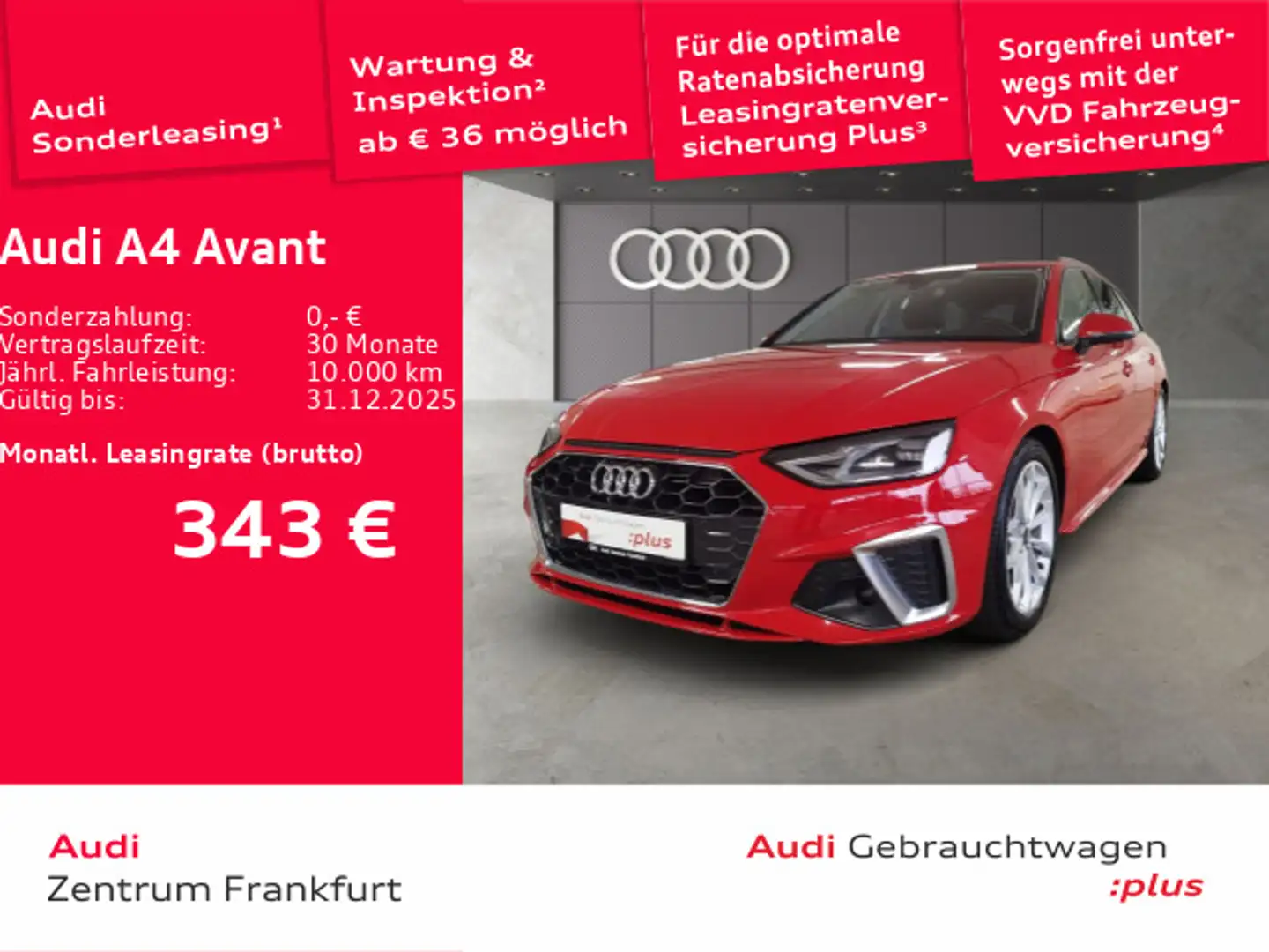 Audi A4 30 TDI S tronic S line Navi DAB VC PDC Rot - 1