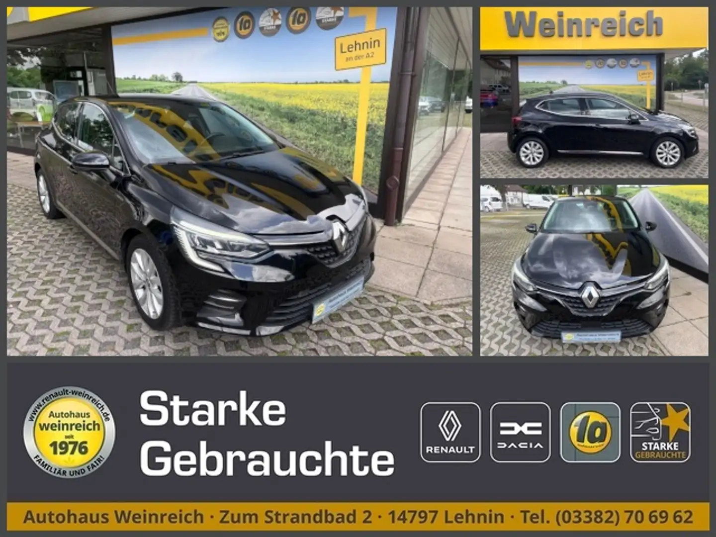 Renault Clio mit Navi, Jahresreifen & Klima Klima Navi Schwarz - 1