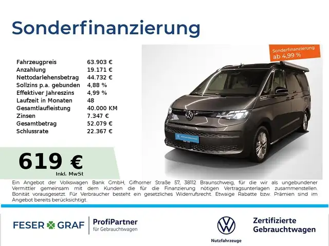 Volkswagen T7 California 2.0TDI BeachCamper DSG 5Sitze AHK