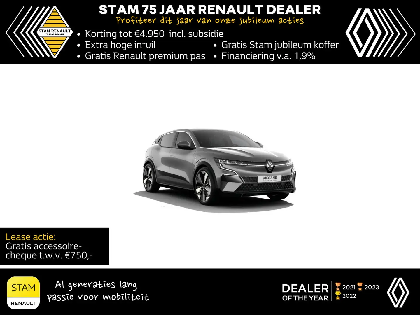 Renault Megane E-Tech EV60 optimum charge 220 1AT Techno Automatisch Grijs - 1