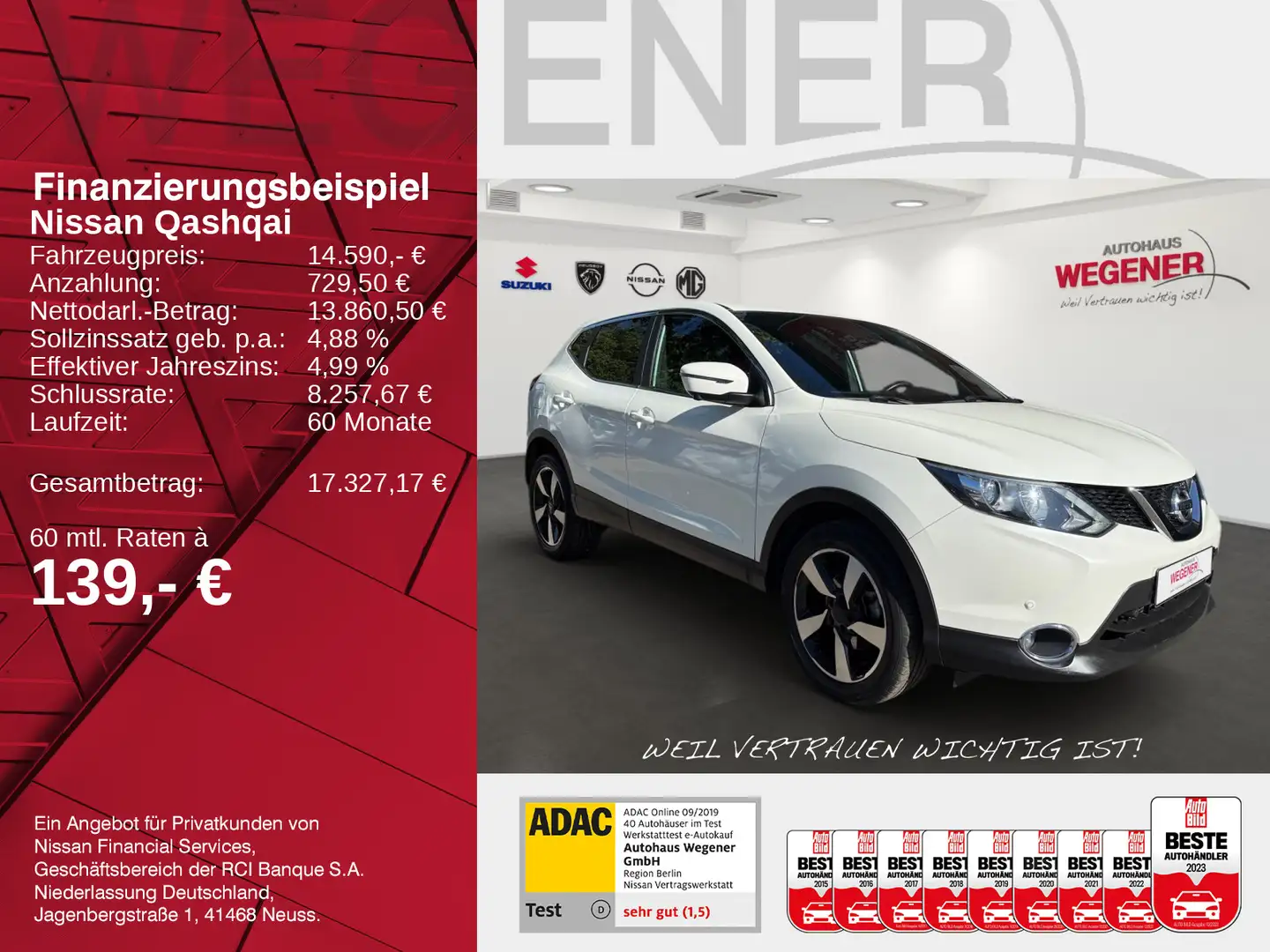 Nissan Qashqai QASHQAI N-CONNECTA AT *Kamera* *Navi* *Shz* Blanc - 2