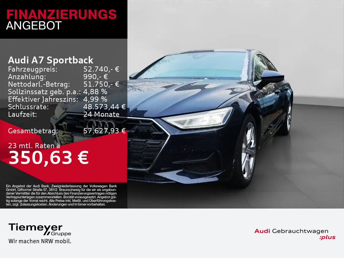 Audi A7 50 TFSI e Q UPE96 LM20 LEDER AHK Hu Blau - 1