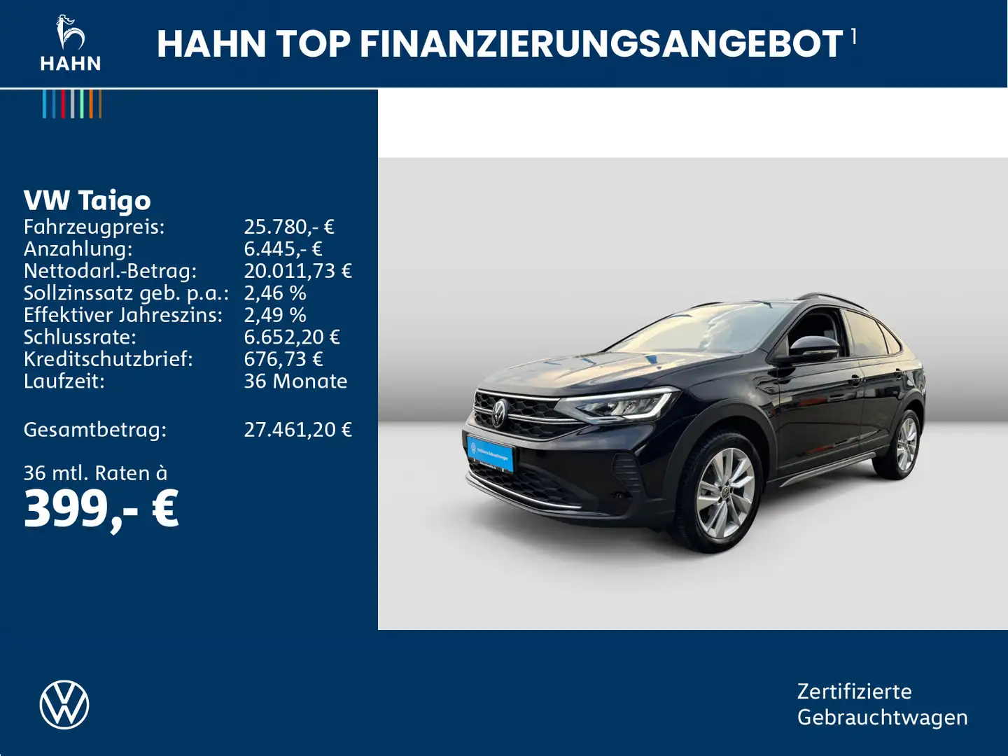 Volkswagen Taigo 1.5 TSI DSG Goal ACC CAM LED Navi-Vorb. Noir - 2