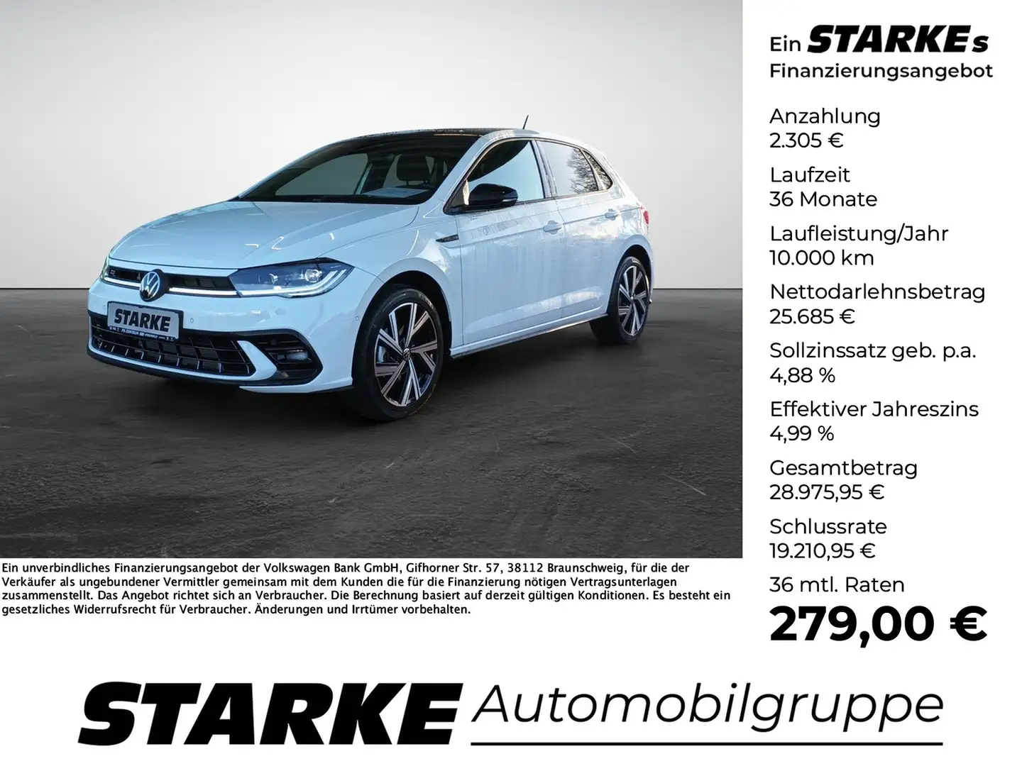 Volkswagen Polo 1.0 TSI DSG R-Line Weiß - 1