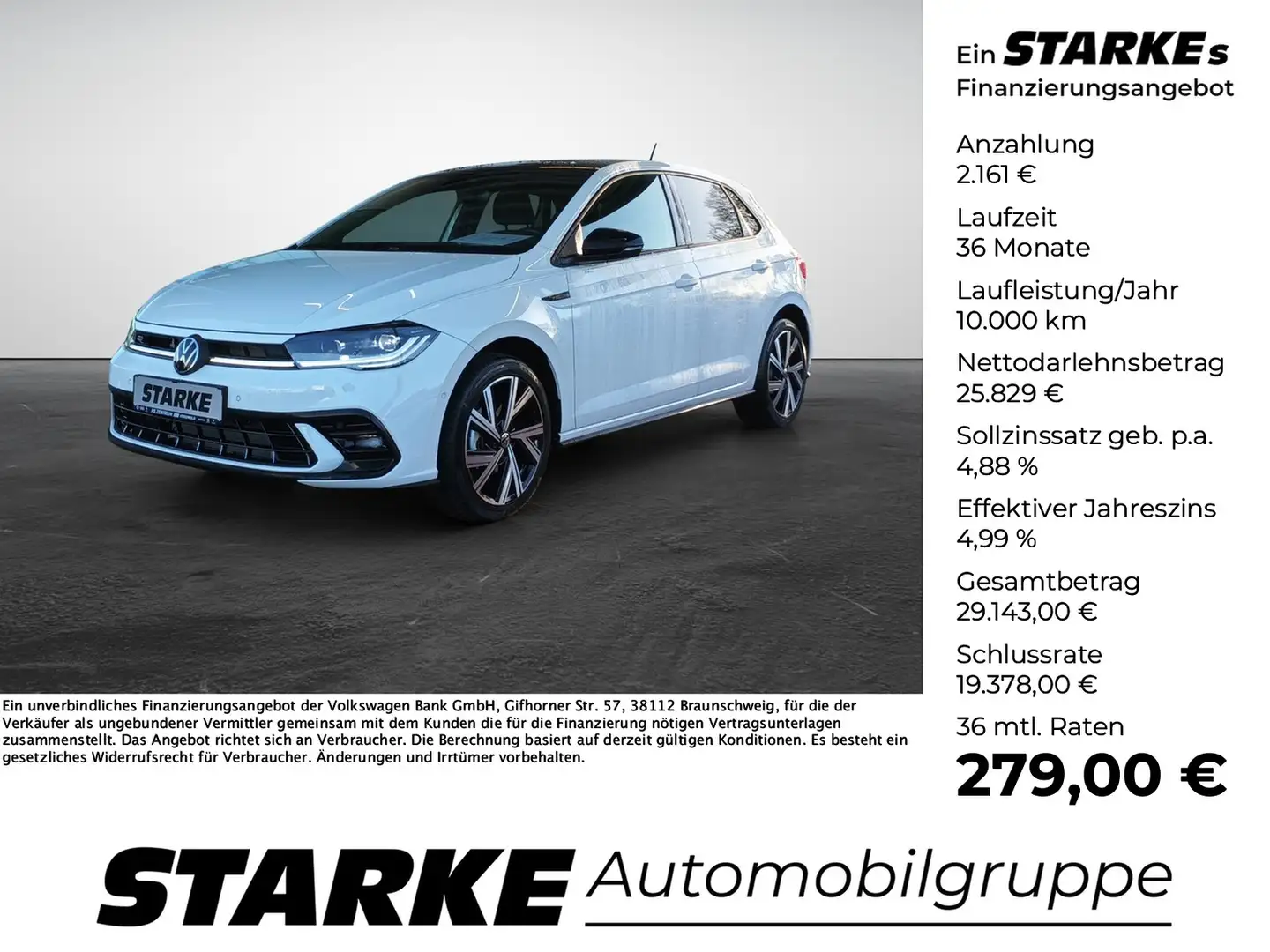 Volkswagen Polo 1.0 TSI DSG R-Line Weiß - 1