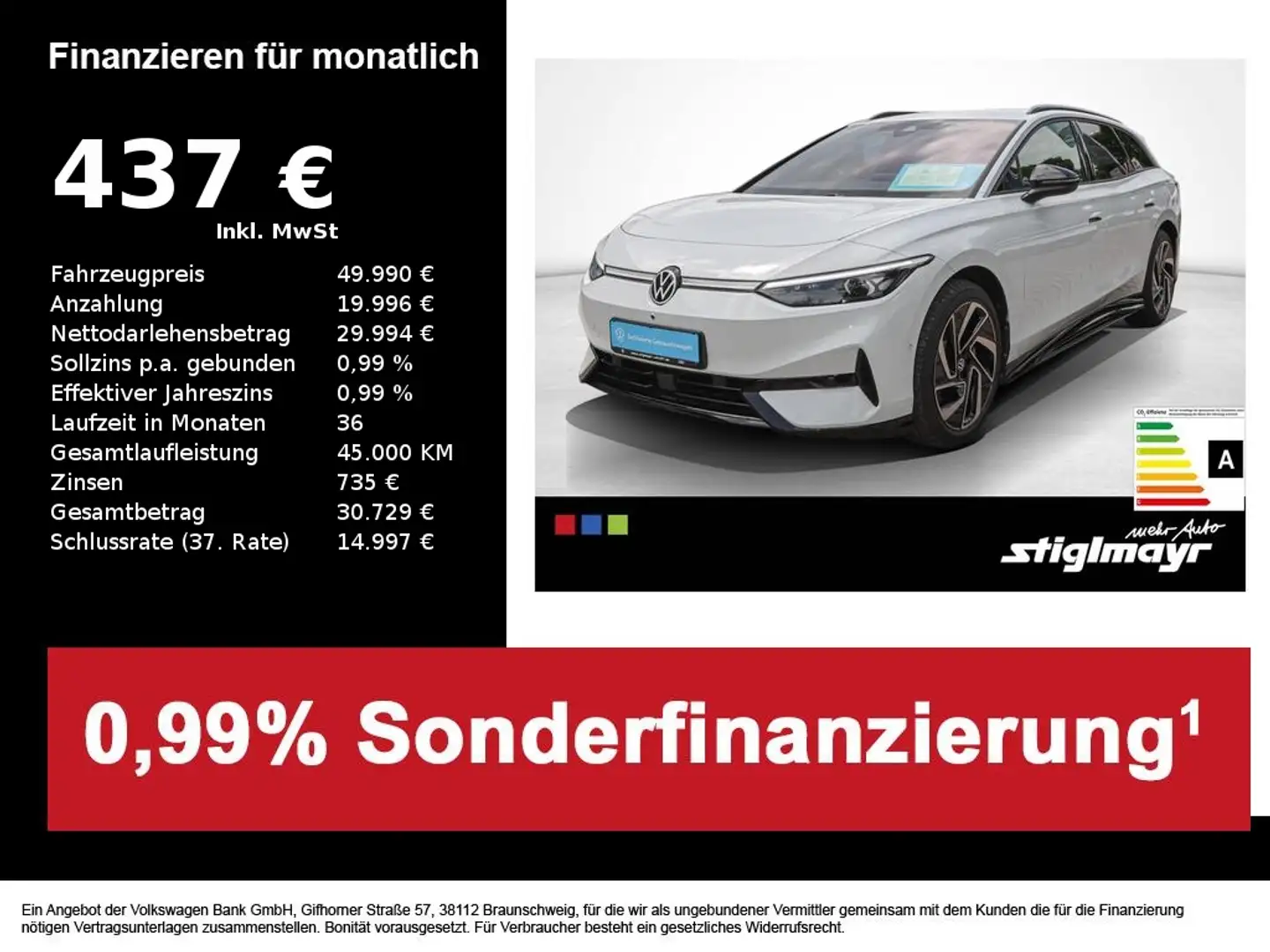 Volkswagen ID.7 Tourer Pro AHK+SITZHG+KLIMA+ALU 20´+PDC Weiß - 1