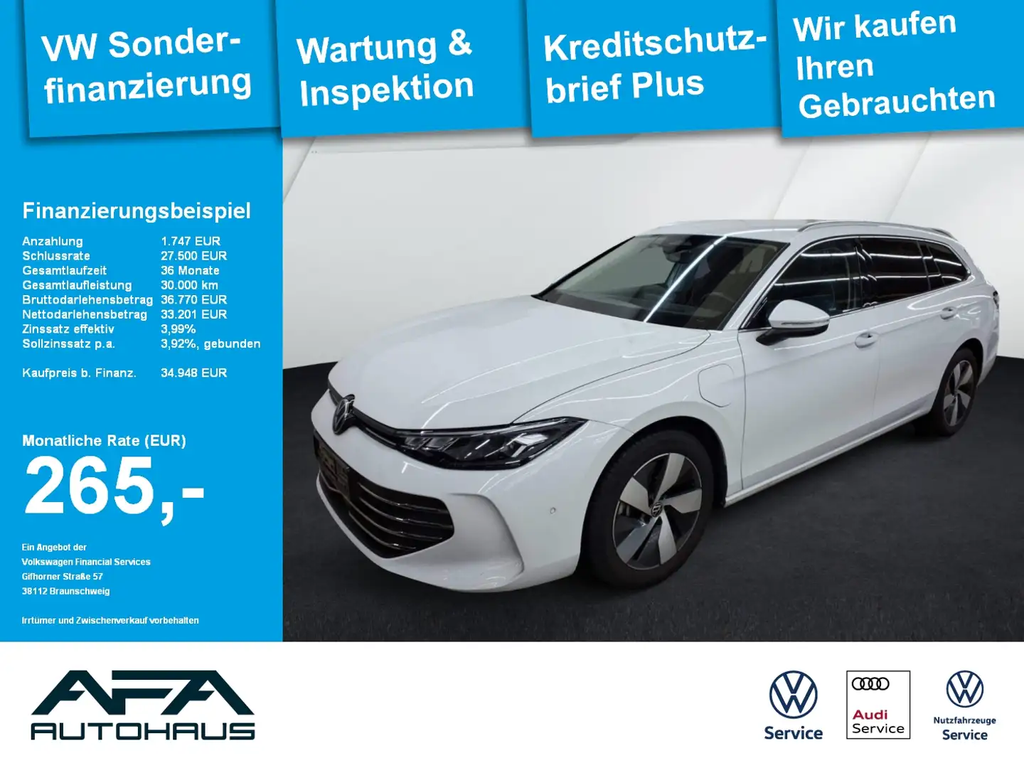 Volkswagen Passat Var. 1.5 eHybrid Business DSG AHK*LED*NAV Blanc - 1