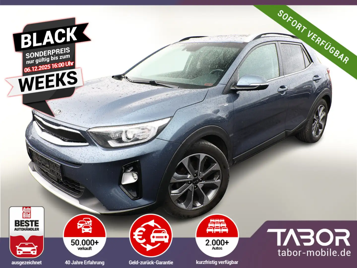 Kia Stonic 1.0 T-GDI 120 Platinum Ed. SchiebeD Nav Blau - 1