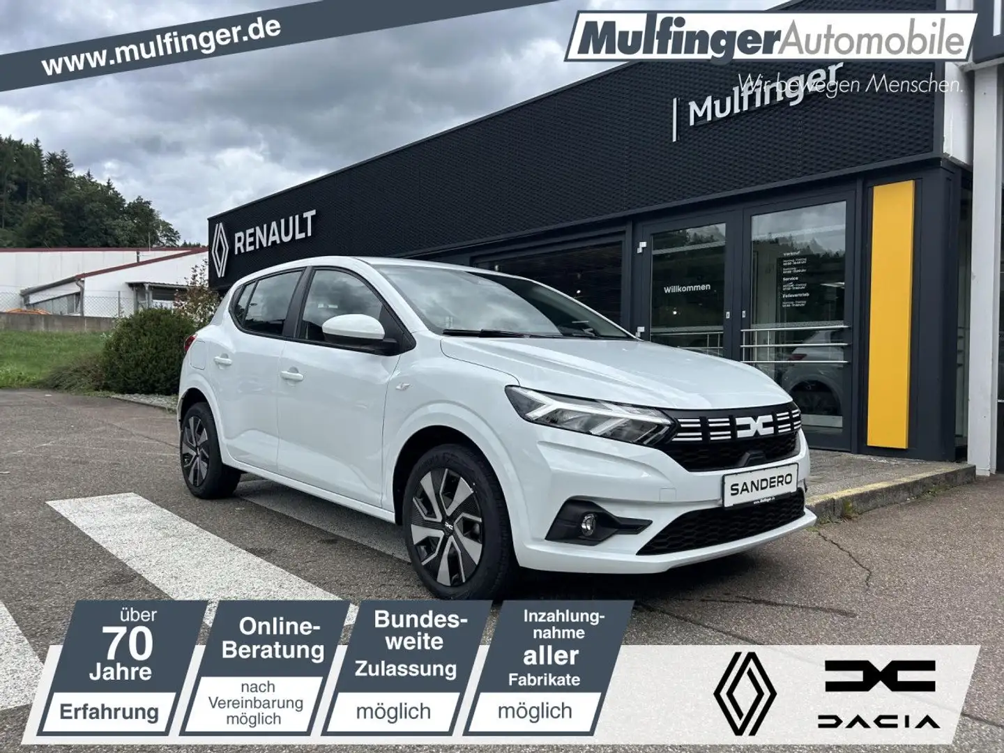 Dacia Sandero Expression TCe 90 AUTOMATIK KLIMA Weiß - 1