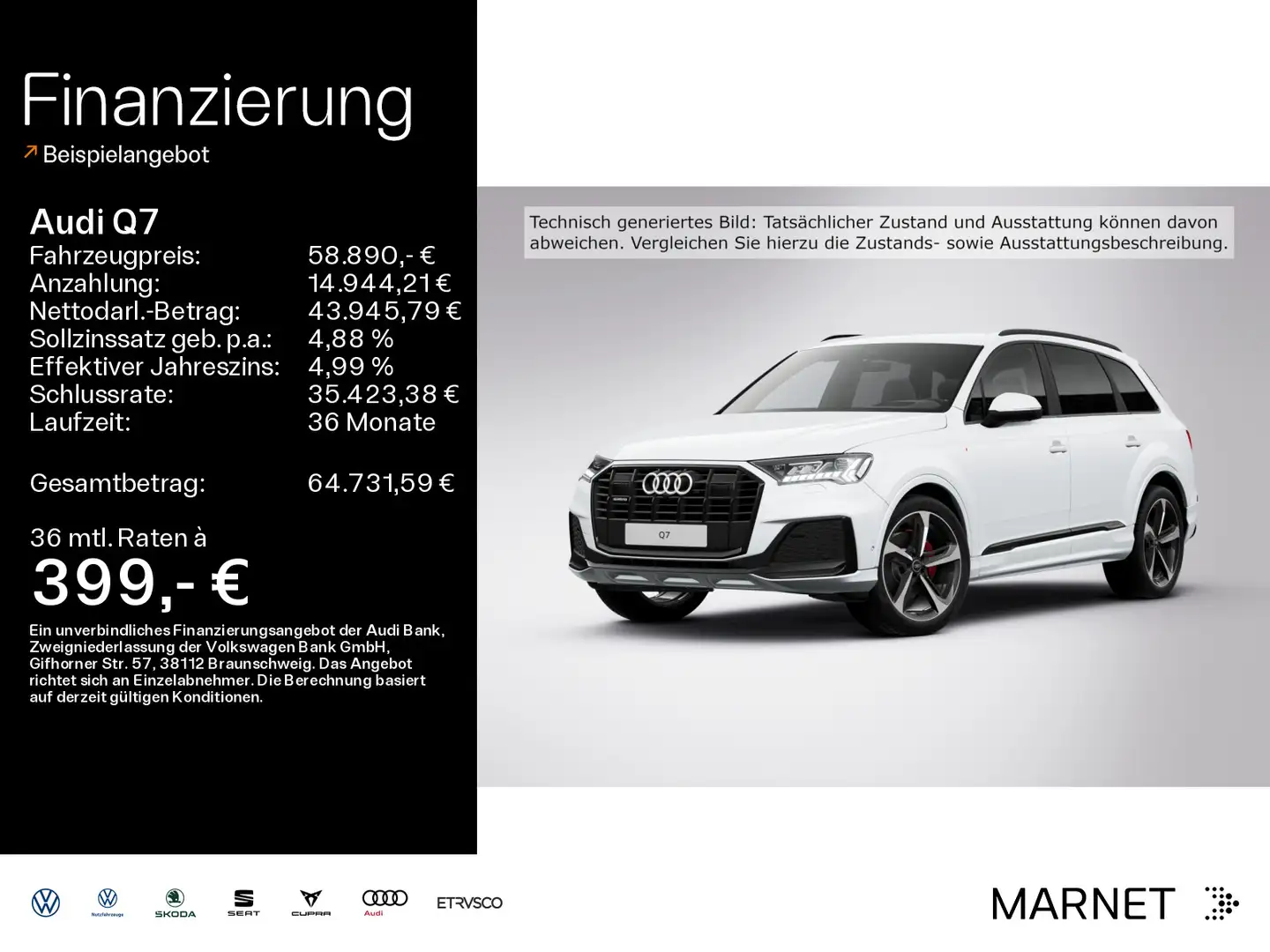 Audi Q7 50 TDI quattro S line*Navi*Matrix*Alu*HUD*B&O Weiß - 1