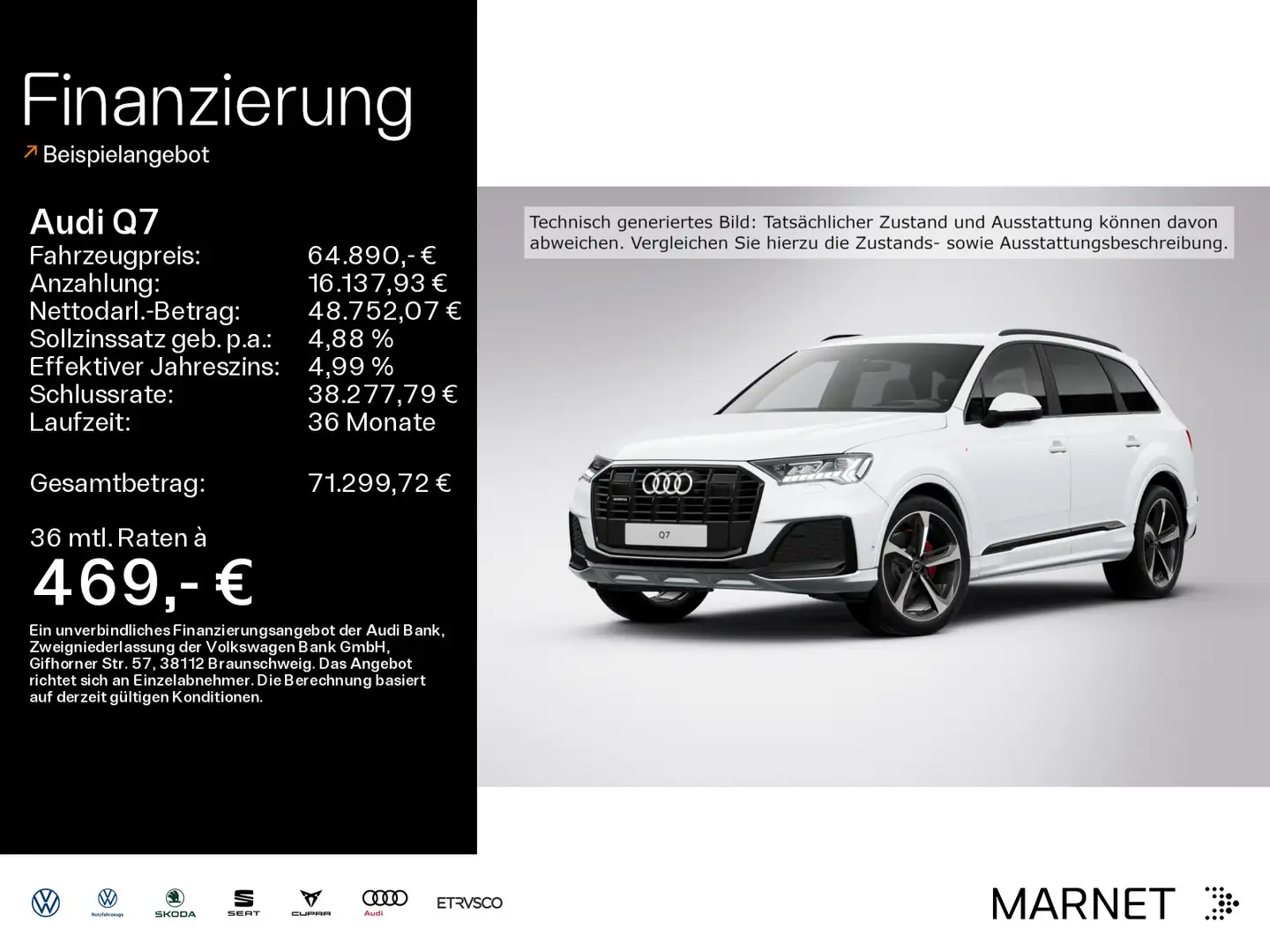 Audi Q7 50 TDI quattro S line*Navi*Matrix*Alu*HUD*B&O Blanc - 1
