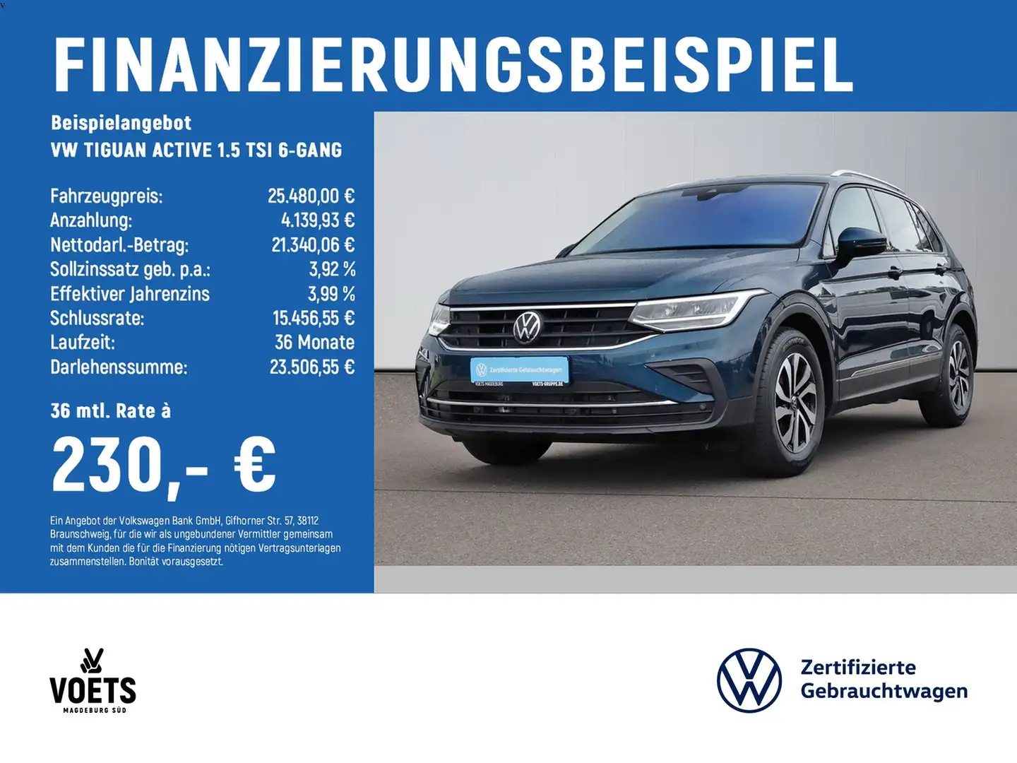 Volkswagen Tiguan ACTIVE 1.5 TSI 6-GANG LED+NAVI+ACC Azul - 2