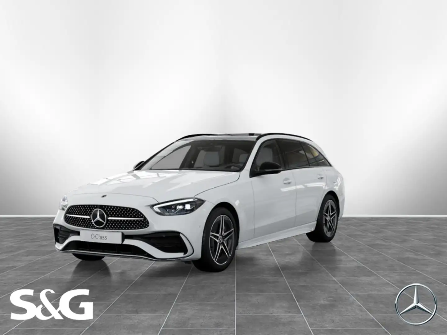 Mercedes-Benz C 300 e T AMG DISTR+TOTWINKEL+PANO+MEMORY+360° Weiß - 1