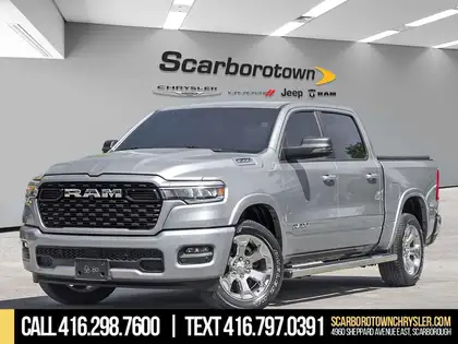 Silver 2025 RAM 1500 Pickup Truck Four-Wheel Drive 8-Speed Automatic
