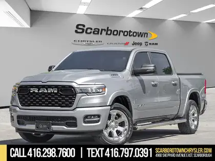 Silver 2025 RAM 1500 Big Horn Crew Cab 4WD Pickup Truck Four-Wheel Drive 8-Speed Automatic