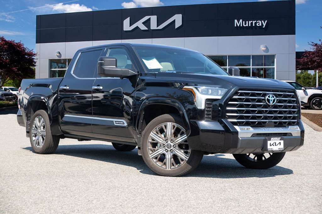 Midnight Black Metallic 2023 Toyota Tundra Hybrid Pickup Truck Four-Wheel Drive Automatic