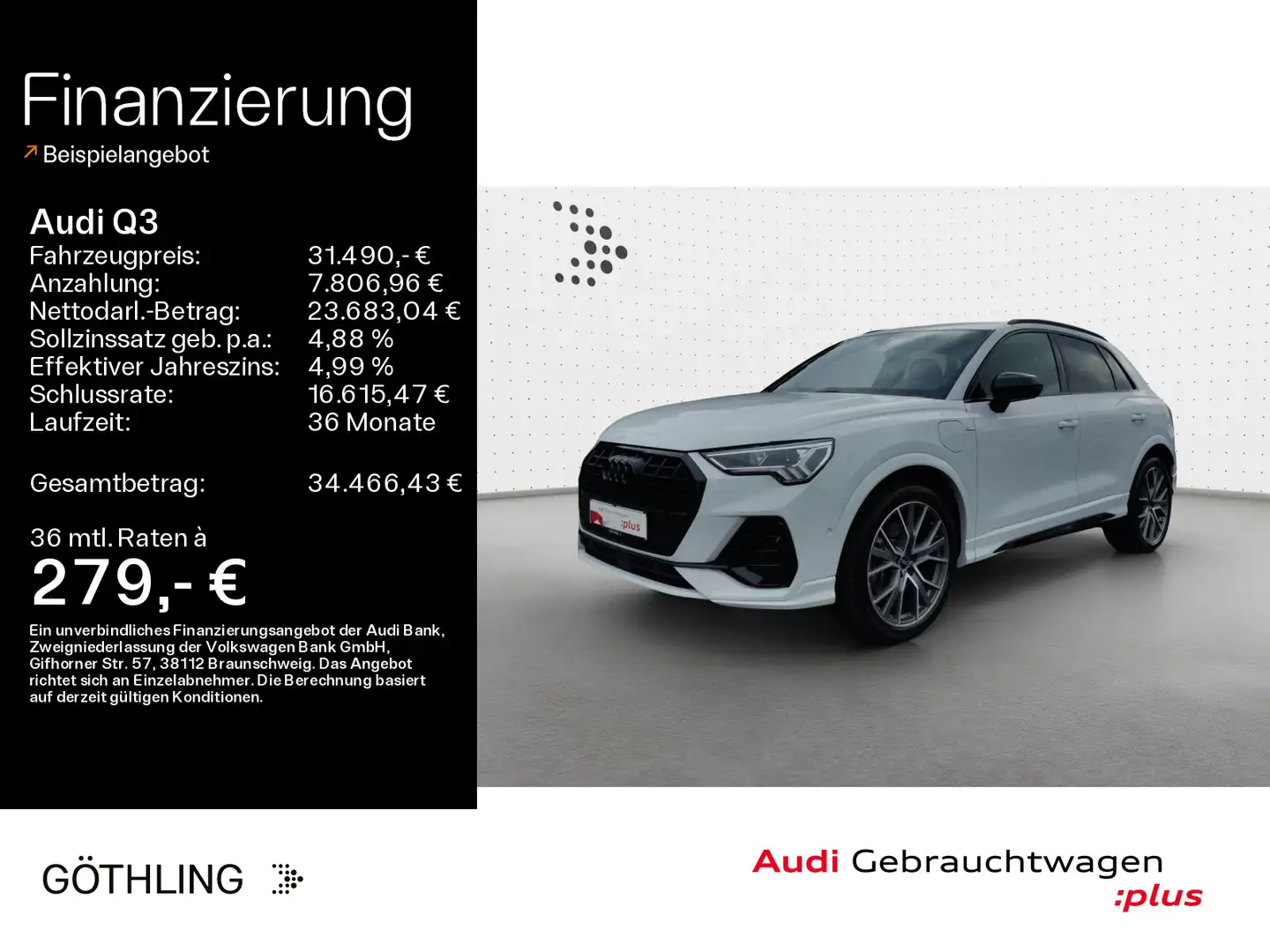 Audi Q3 45 TFSIe S line S tro*Sonos*LED*Virtual*Navi+ Blanc - 1