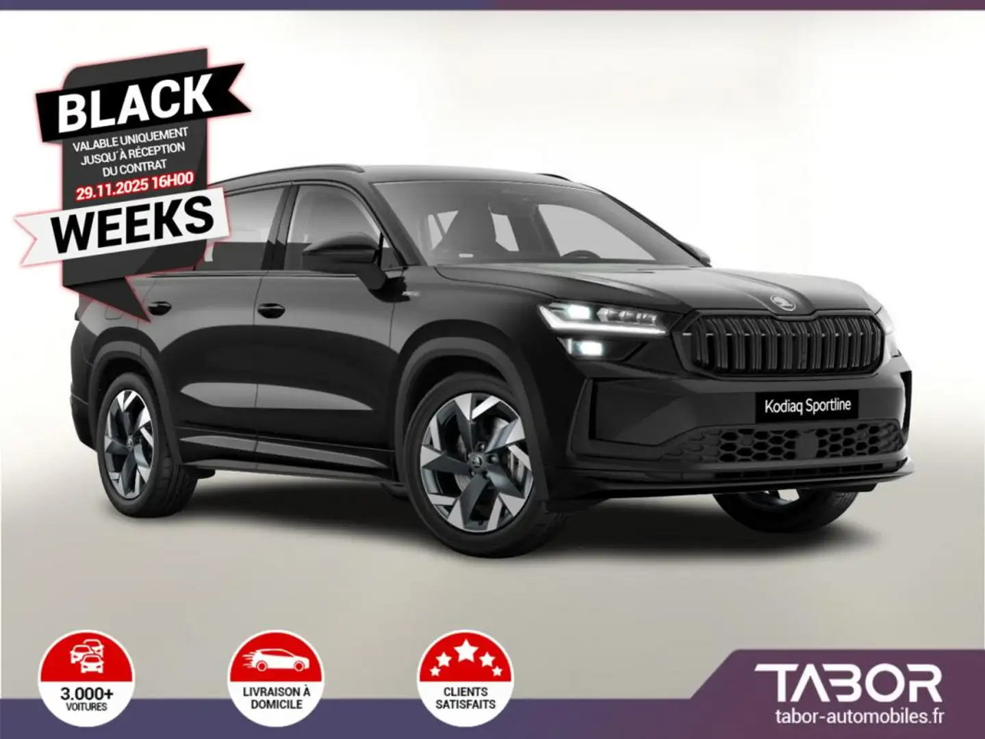 Skoda Kodiaq eTSI DSG Sportl attelage 7pl GPS Чёрный - 1