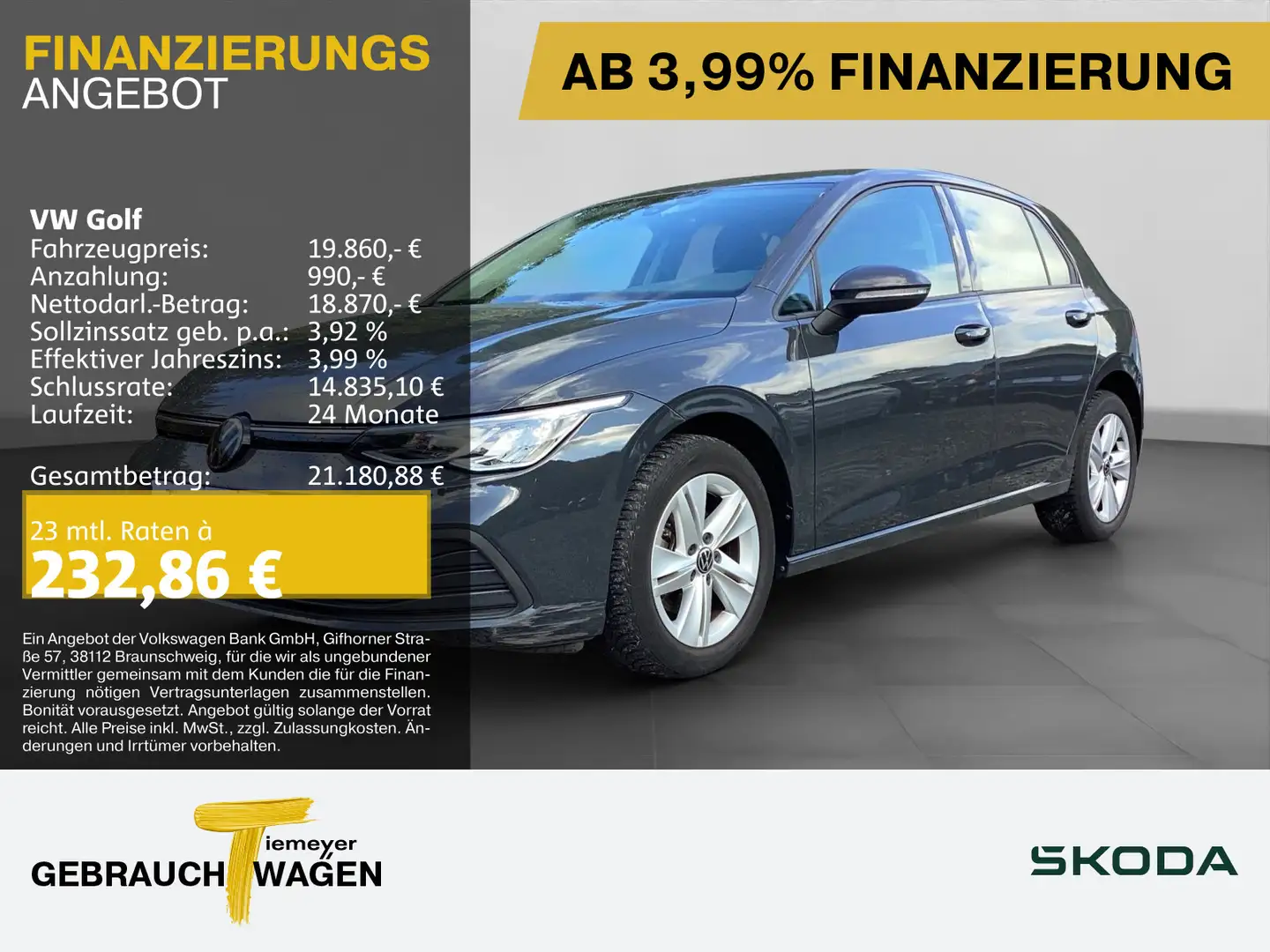 Volkswagen Golf 2.0 TDI DSG LIFE SITZH NAVI ACC Grau - 1