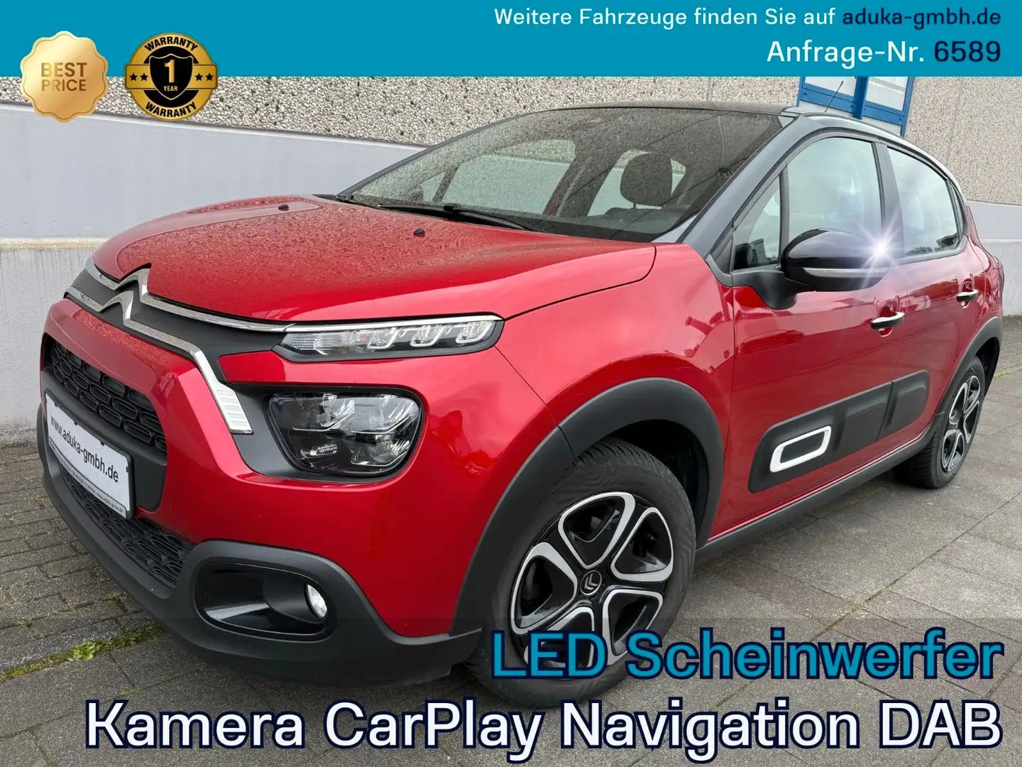 Citroen C3 PureTech 83 SHINE Navi Kamera LED CarPlay Navigati Rouge - 1