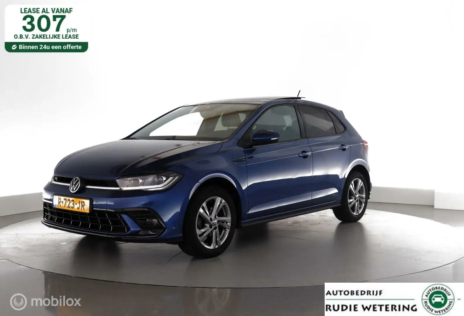 Volkswagen Polo 1.0 TSI R-Line pano|IQ-led|nav|cam|dab|acc|lmv16 Bleu - 1