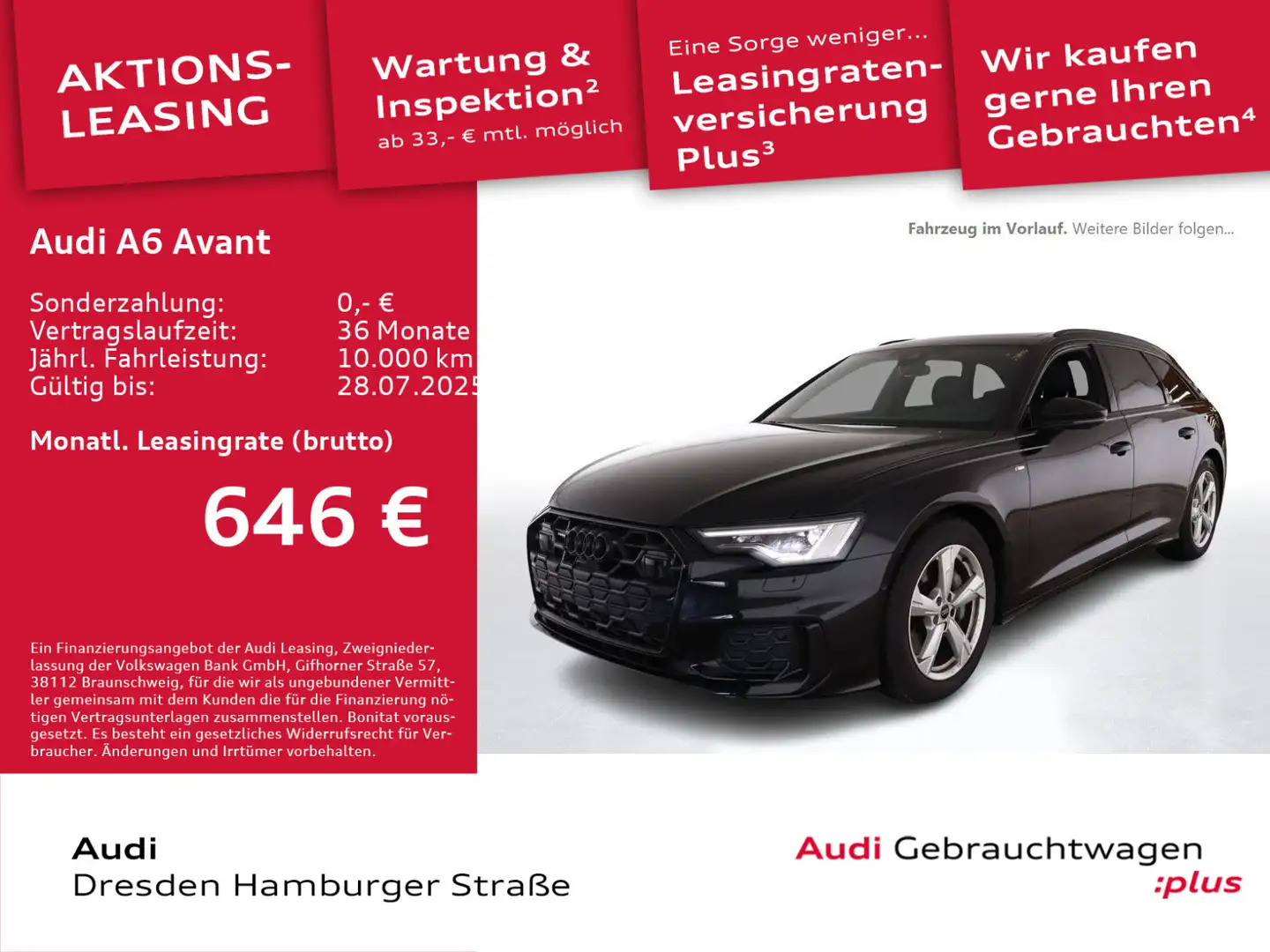 Audi A6 50 TDI S line quattro Matrix Pano AHZV Schwarz - 1