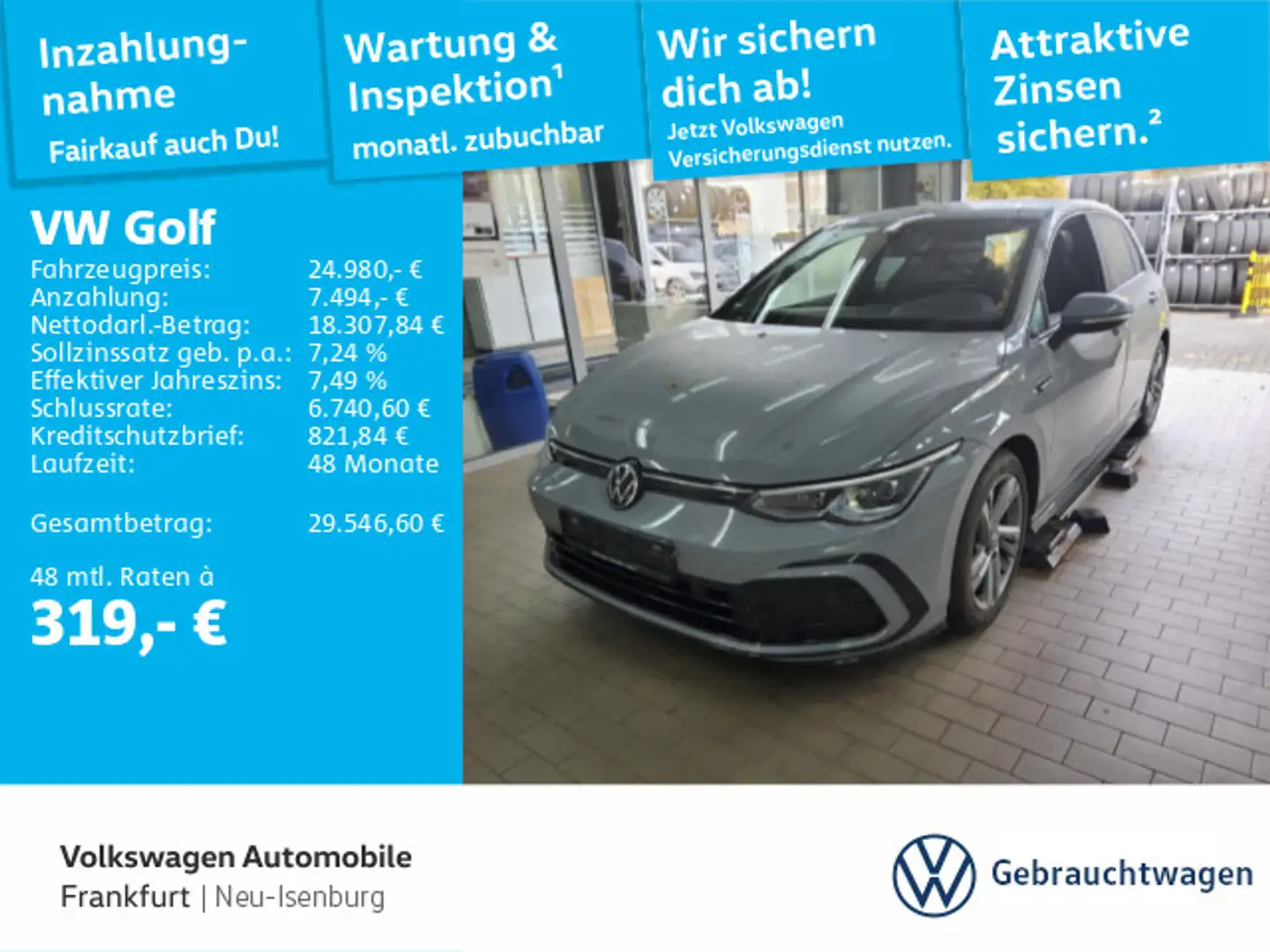 Volkswagen Golf R-Line 1,5 l eTSI DSG Navi Spurwechselassis Grau - 1