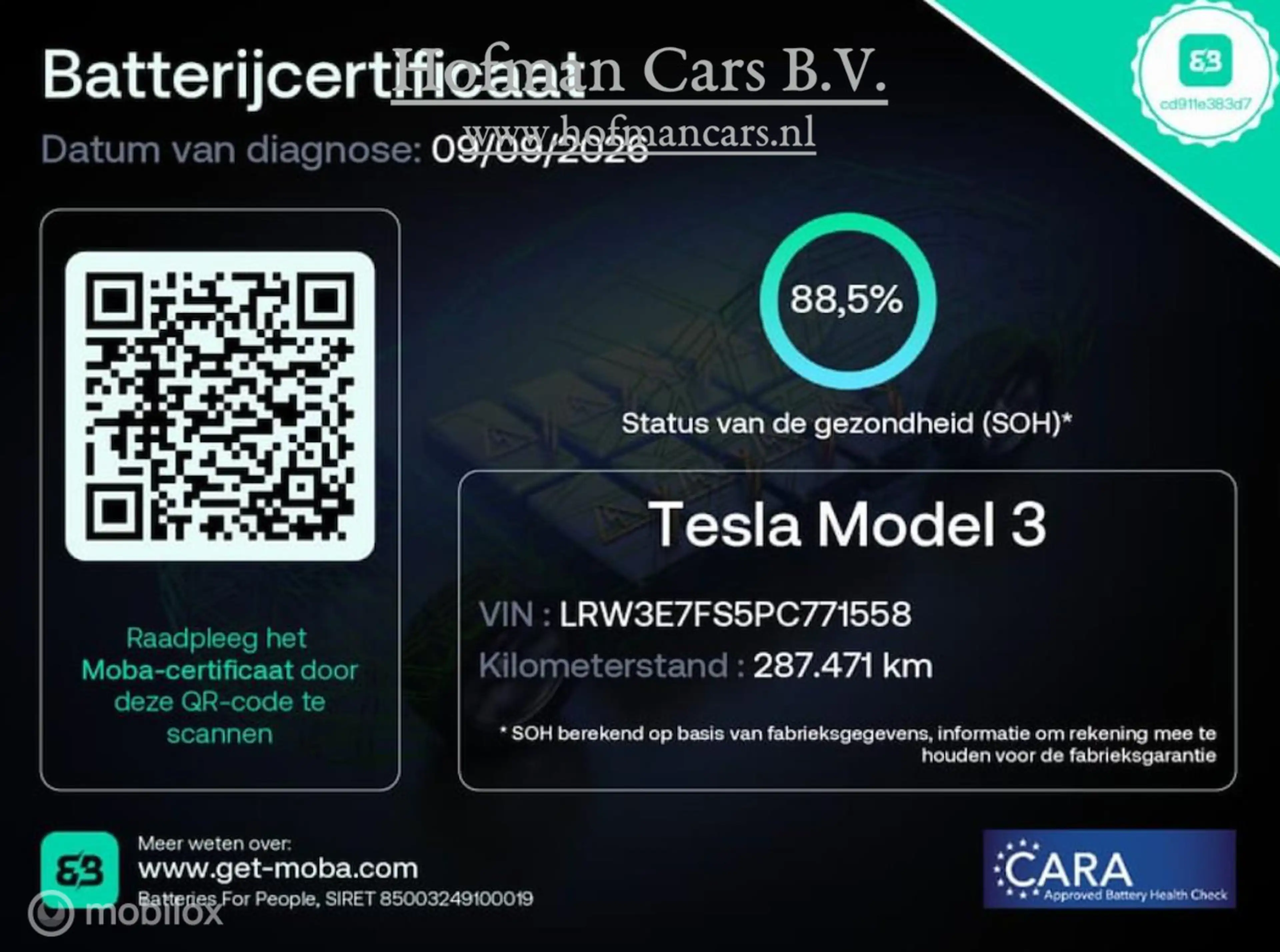 Tesla Model 3 RWD 60 kWh LFP | SOH 88,5% MOBA | Ryzen | Warmtepo — photo 2