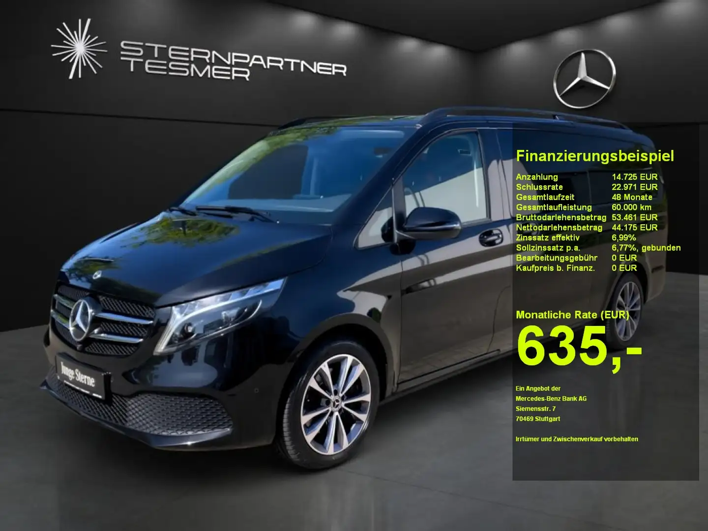 Mercedes-Benz V 300 d AVANTGARDE Extralang AIRMATIC+Standhz. Zwart - 1