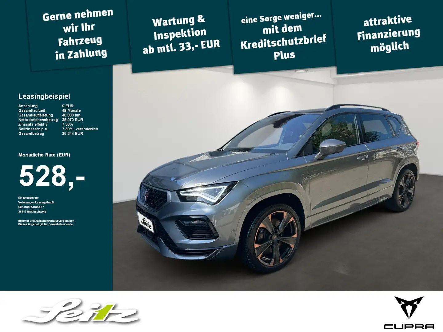 CUPRA Ateca VZ 2.0 TSI DSG VZ 4Drive Navi. AHK. Rückfahrkamera Grau - 1