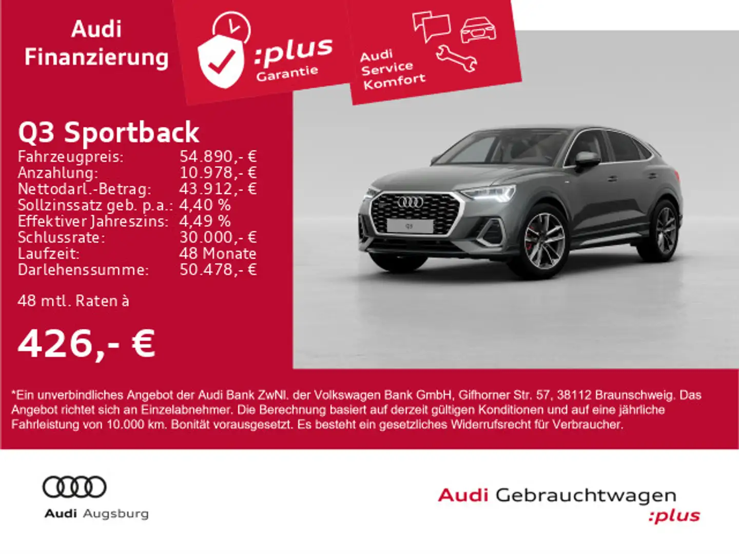 Audi Q3 S line 45TFSI qu. *AHK*StHz*8-fach* Grau - 1